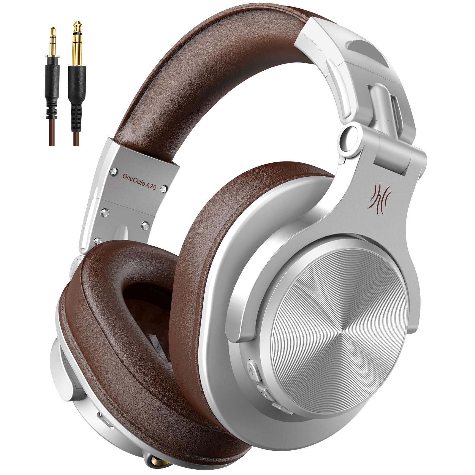 Buy now OneOdio A70 Bluetooth Over Ear Headphones, Wireless Headphones with 72H Playtime, Hi-Res, Built-in Mic, 3.5mm/6.35mm Wired Audio Jack for Studio Monitor & Mixing DJ Guitar AMP, Computer PC Gaming at indiglob india