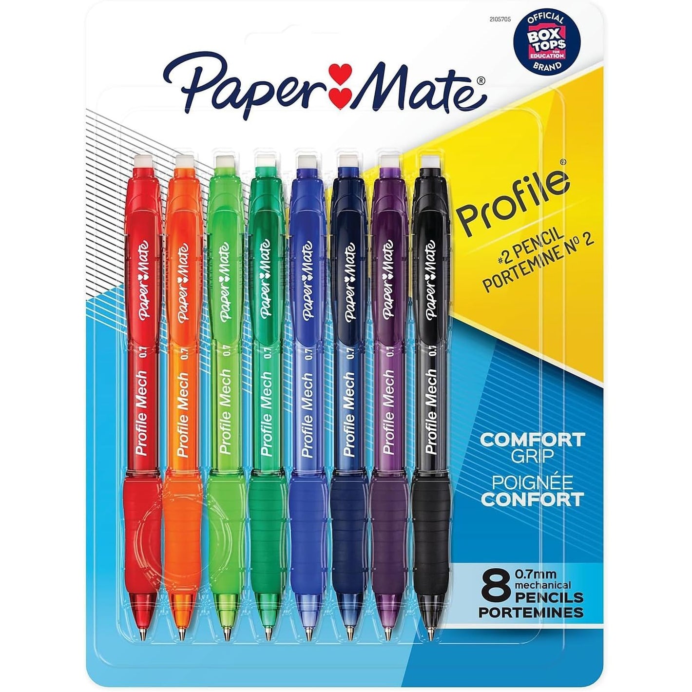 Paper Mate Profile Mech Mechanical Pencil 0.7mm #2 Pencil Lead Great for Office Supplies Classroom Supplies Drawing Pencils Sketching Pencils Assorted Barrel Colors 8 Count