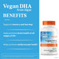 Doctors Best Vegan DHA from Algae, Supports Brain & Cardiovascular Health, Non-GMO, Gluten Free, Soy Free, Vegan 60 Veggie Softgels