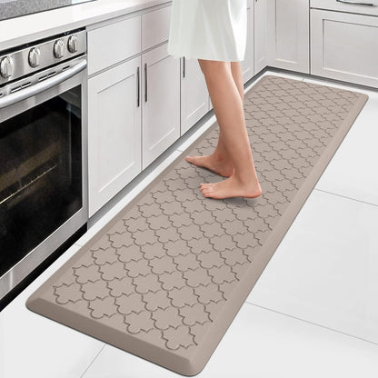 WISELIFE Kitchen Mat Cushioned Anti Fatigue Floor Mat,17.3"x60", Thick Non Slip Waterproof Kitchen Rugs and Mats, Standing Mat for Floor,Home,Office,Desk,Sink, Brown
