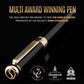 Buy now Scriveiner Black Lacquer Rollerball Pen - Stunning Luxury Pen, Real Gold Plating, Schmidt Ink Refill, Best Roller Ball Gift Set for Men & Women, Professional, Executive Office, Nice Pens at indiglob india