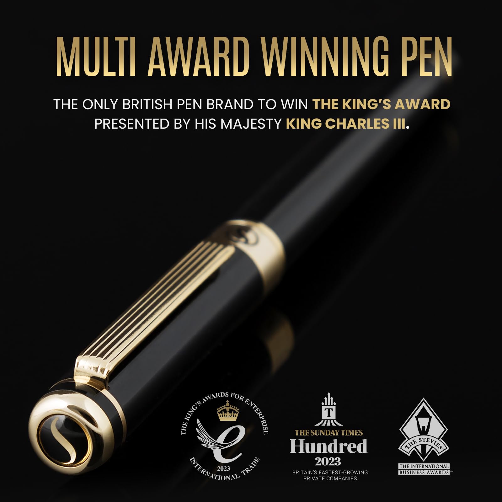 Buy now Scriveiner Black Lacquer Rollerball Pen - Stunning Luxury Pen, Real Gold Plating, Schmidt Ink Refill, Best Roller Ball Gift Set for Men & Women, Professional, Executive Office, Nice Pens at indiglob india