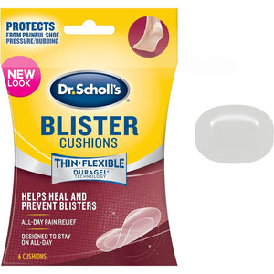 Dr. Scholl's Blister Cushion with Duragel Technology, 6ct // Heal and Prevent Blisters with Cushioning That is Sweat-Resistant, Thin, Flexible and Nearly Invisible