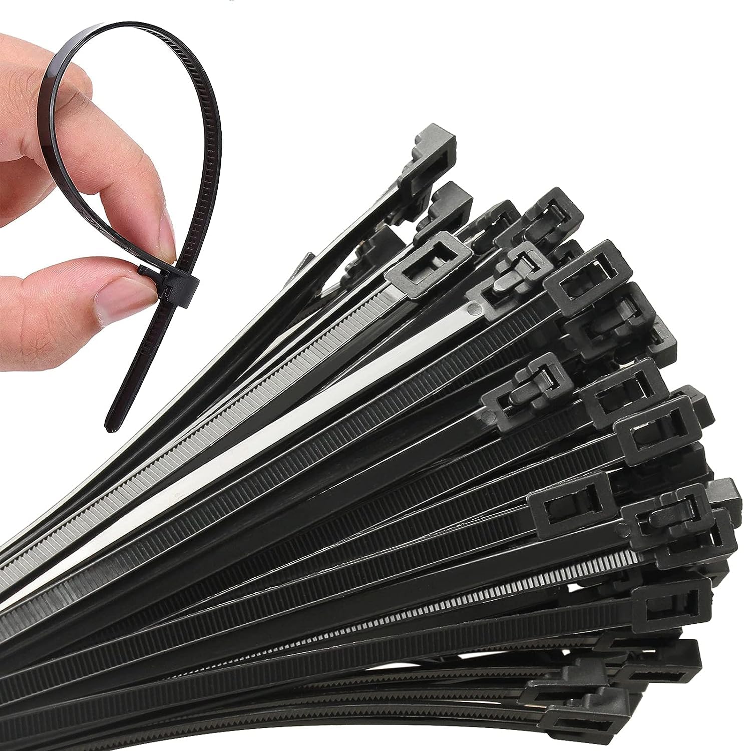 Buy now 100Pcs 8 Inch Heavy Duty Industrial Zip Toes 40lbs Tensile Strength Releasable Black Tie Wraps Reusable Zip Toes Tie Straps For Garden Plant Secure Vine, Home Office Reusable 18Inch 100Pcs at indiglob india