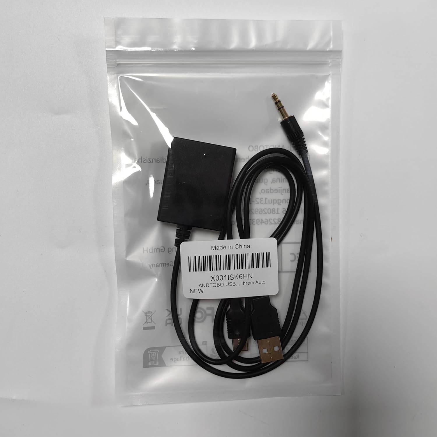 ANDTOBO USB to Aux Audio Adapter, 3.5mm Male to USB Female Adapter for Playing Music with Flash Drive in Car - My Store