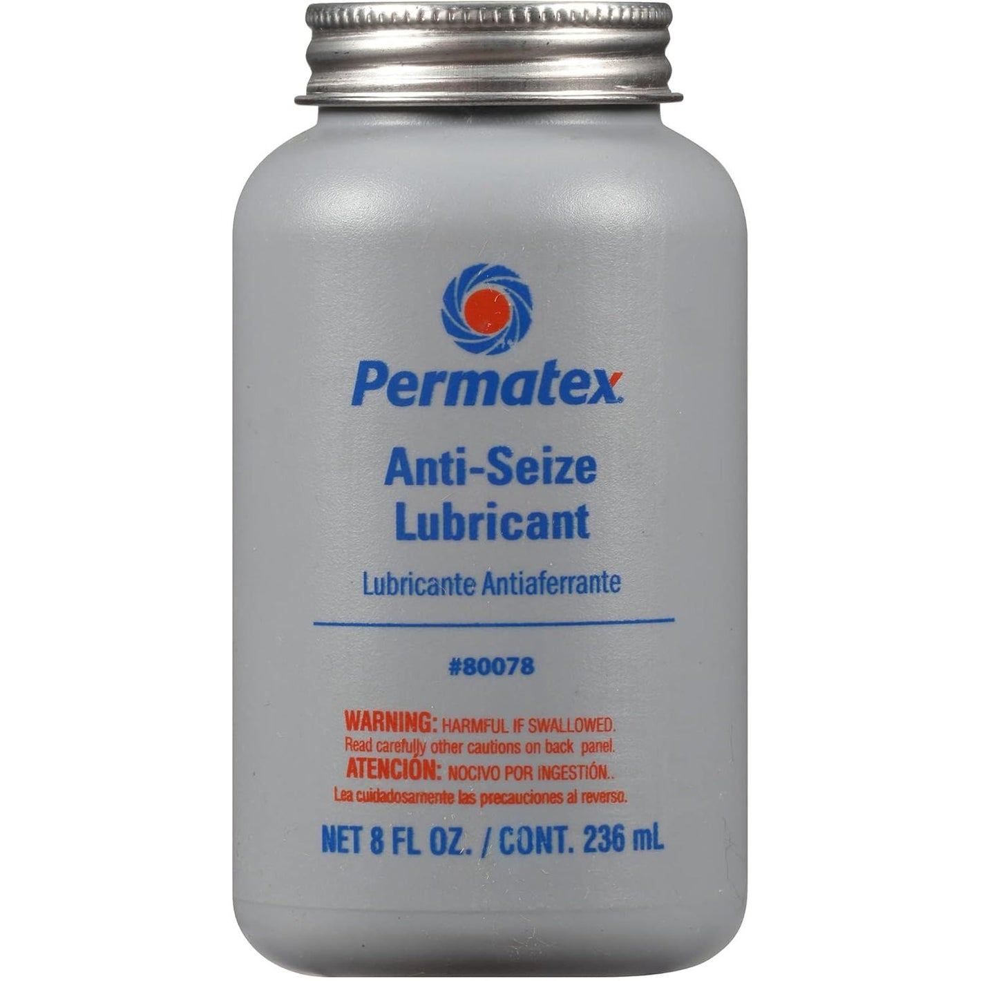 Permatex 80078 Anti-Seize Lubricant With Brush Top Bottle Prevents Galling, Corrosion, Seizing, Refined Blend Aluminum, Copper, And Graphite Lubricants For Spark Plugs 8 oz