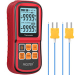 Buy now Proster Digital Thermocouple Temperature Thermometer Dual Channel - with Two K-Type Thermocouple Probe, Backlight LCD Thermometer for K J T E R S N Type at indiglob india