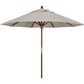 California Umbrella 9' Round Hardwood Frame Market Umbrella, Stainless Steel Hardware, Push Open, Navy Blue Olefin