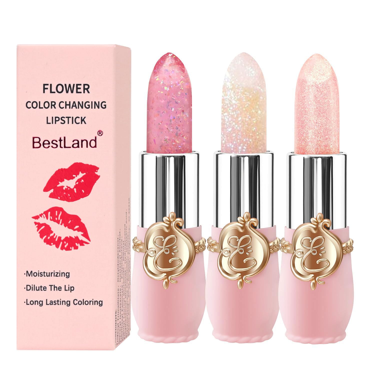 Buy now BestLand 6 Pcs/Set Flower Jelly Lipstick Set Temperature Change Moisturizer Long Lasting Nutritious Balm Magic Color Change Lip Gloss at indiglob india