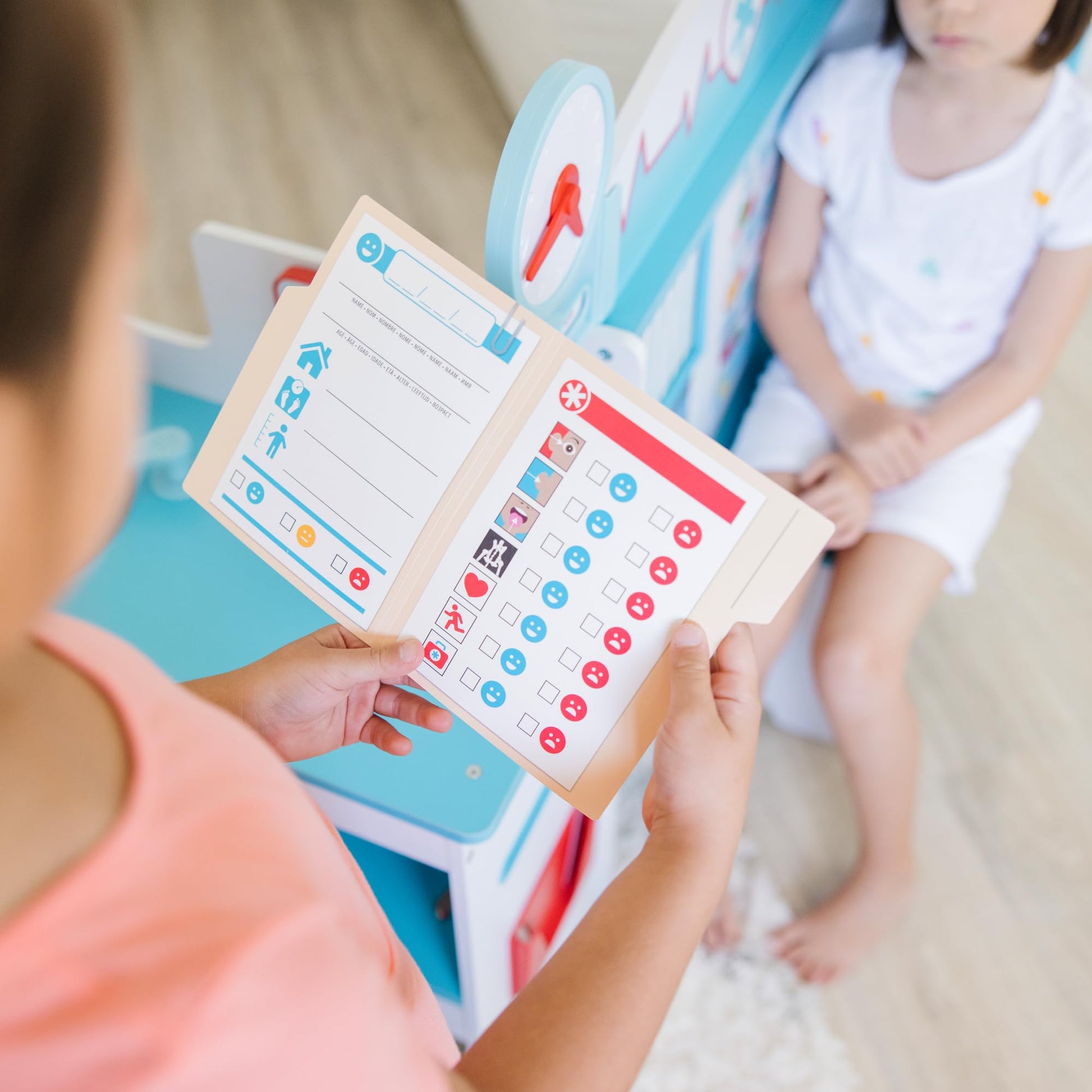 Buy now Melissa & Doug Wooden Get Well Doctor Activity Center - Waiting Room, Exam Room, Check-In Area - FSC Certified at indiglob india