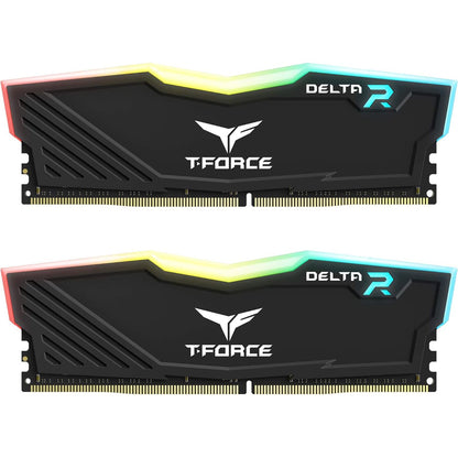 TEAMGROUP T-Force Delta RGB DDR4 32GB (2x16GB) 3600MHz (PC4-28800) CL18 Desktop Gaming Memory Module Ram TF3D432G3600HC18JDC01 - Black