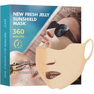 5 Pack Golf Sunscreen Patch, Outdoor UV Protection Face Masks, Hydrating Gel Skin Care Lifting Collagen Mask, Suitable for Outdoor Sports, Cycling, Mountain Climbing