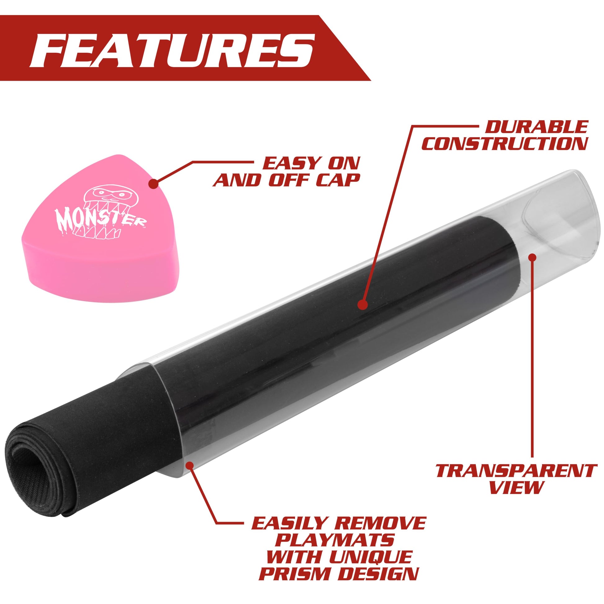 Buy now The Original Monster Prism Playmat Tube (Pink)-Easy in and Out Case Design, Holder Won't Roll Off Surfaces-TCG Game Mat Storage Compatible with Pokémon Yu-Gi-Oh!, MTG, Magic: The Gathering, RPG, DND at indiglob india