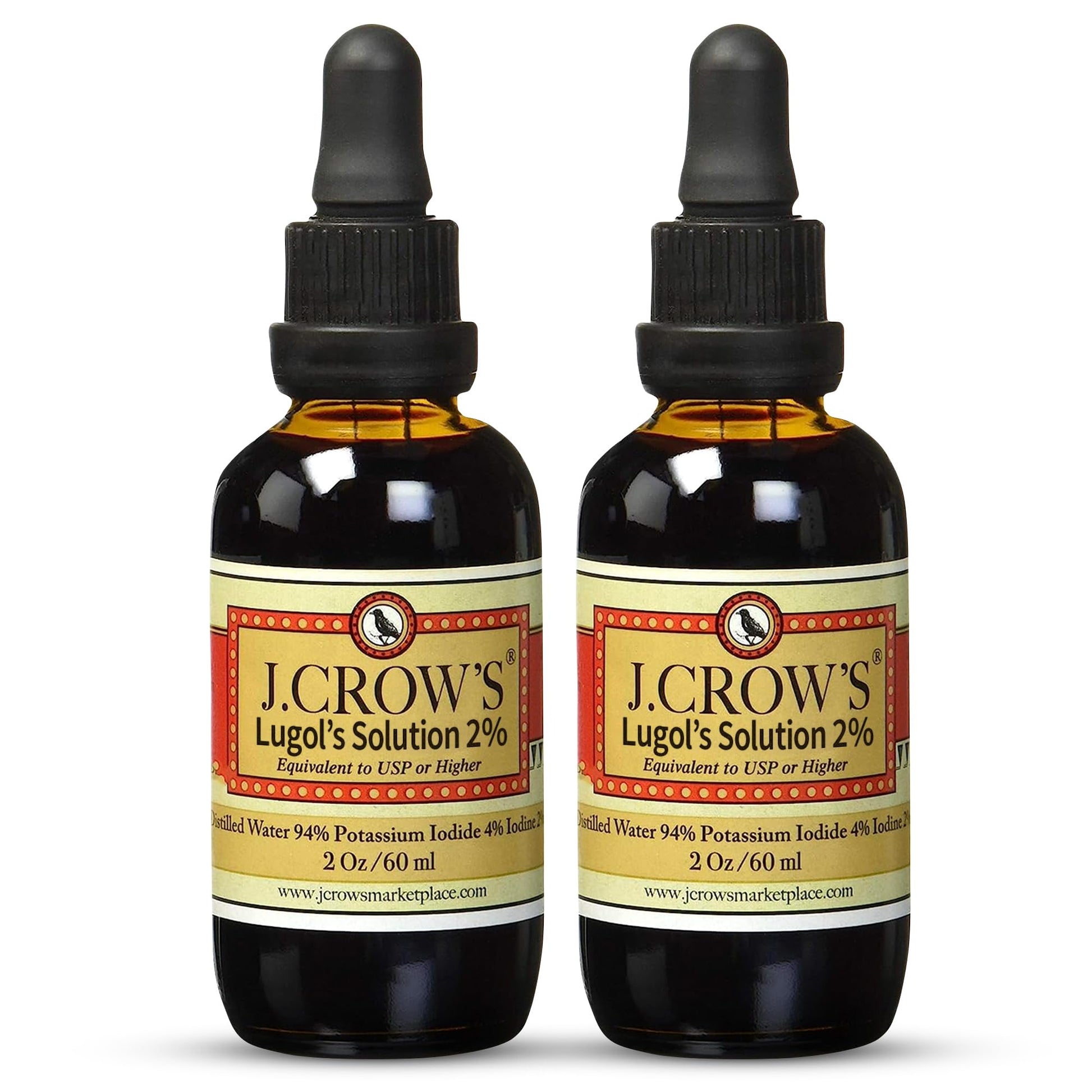 Buy now J.CROW'S® Lugol's Solution of Iodine 2% 2 oz (3 Bottles) – Premium Iodine & Potassium Iodide Liquid, Gluten &, Alcohol-Free Natural Brine Extract, No Expiration at indiglob india