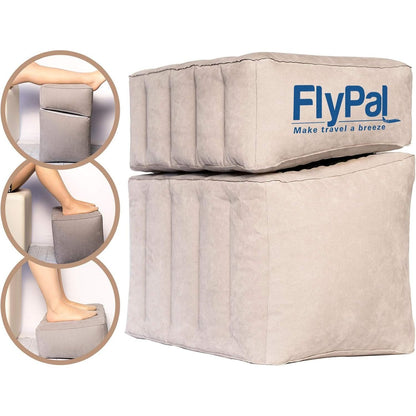 Flypal Inflatable Foot Rest Pillow for Travel, Patented 2 in 1 Design, Blow-Up Footrest Cushion for Home, Office. Airplane Travel Essential and Kids Airplane Bed