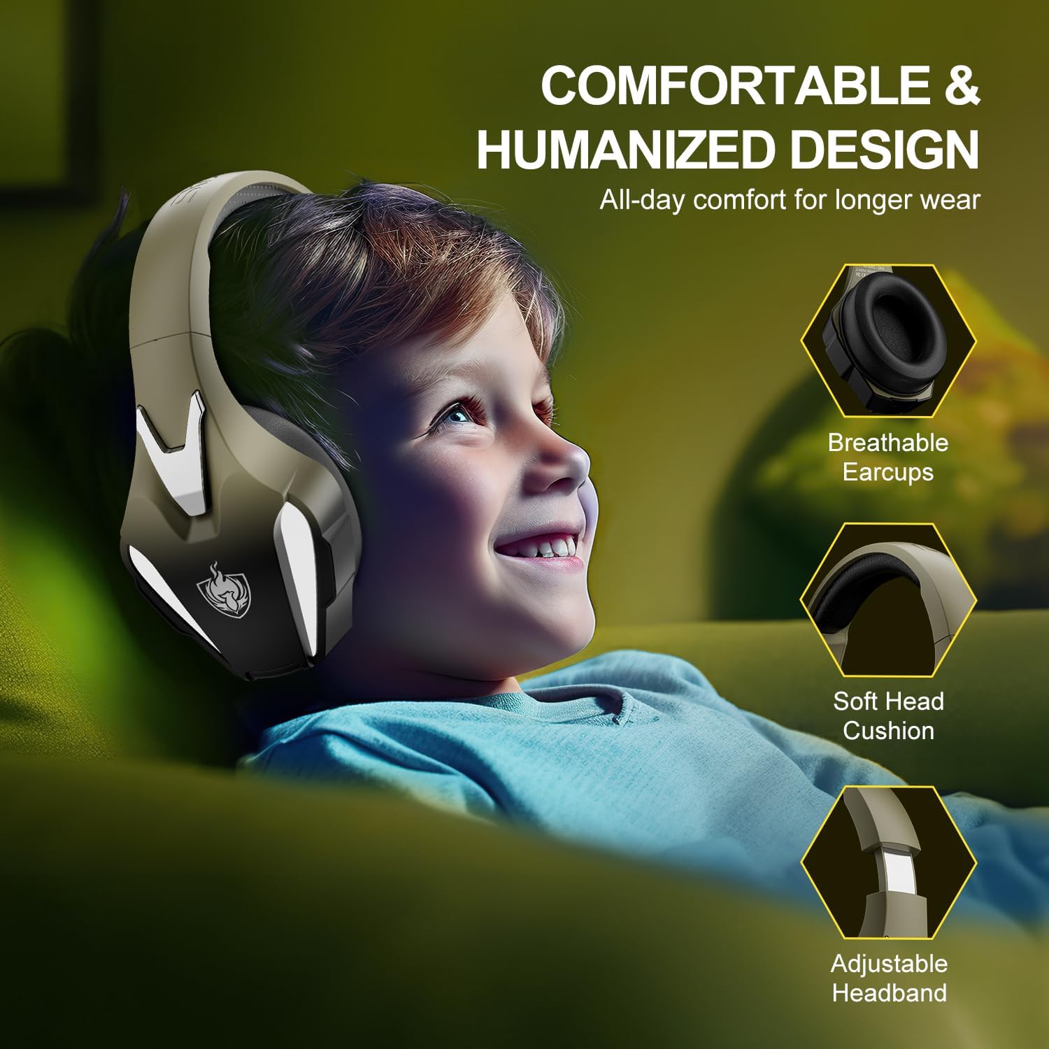 Buy now PHOINIKAS Wireless Gaming Headset for PS4 PS5 PC Switch, Wireless Gaming Over Ear Headphones with Detachable Noise Canceling Mic, 7.1 Stereo Sound, Only 3.5mm Wired Mode for XboxSeires -Dazzle Gold at indiglob india