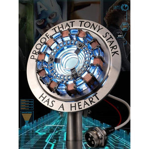 New Version 1:1 Iron Man Arc Reactor MK1,with LED Light, Tony Stark has a Heart Touch Sensitive, No Remote Control Required,Totally Easy Assembly ,USB Interface (with Display Case)