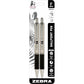 Zebra Pen F-402 Stainless Steel Retractable Ballpoint Ink Pens 2-Pack, Black Ink, 0.7mm Fine Point, Easy-Glide Ink, Non-Slip Grip, Metal Clip, Refillable With F-Refill (29212)