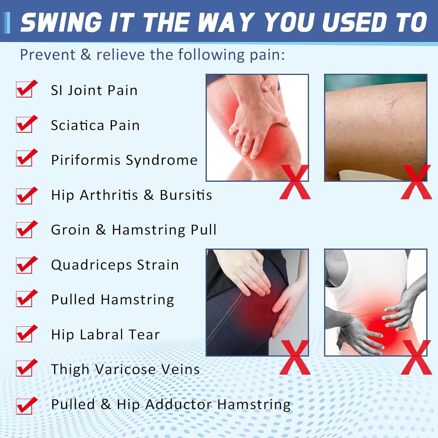 beister Men and Women Adjustable Hip Groin Stabilizer and Hip Brace for Sciatica Pain Relief, Thigh Leg Compression Support Wrap Sleeve for, Hip Joint Pain, Quad Hamstring Joints Recovery - My Store