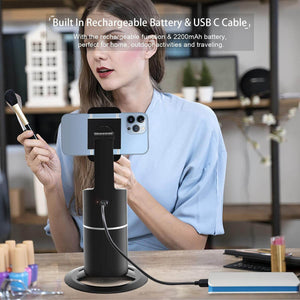 Auto Face Tracking Tripod, 360°Rotation Camera Phone Holder Auto Fast Following, Rechargeable Phone Stand for Live Video YouTube TIK Tok, Universal Stand Black(No app) - My Store