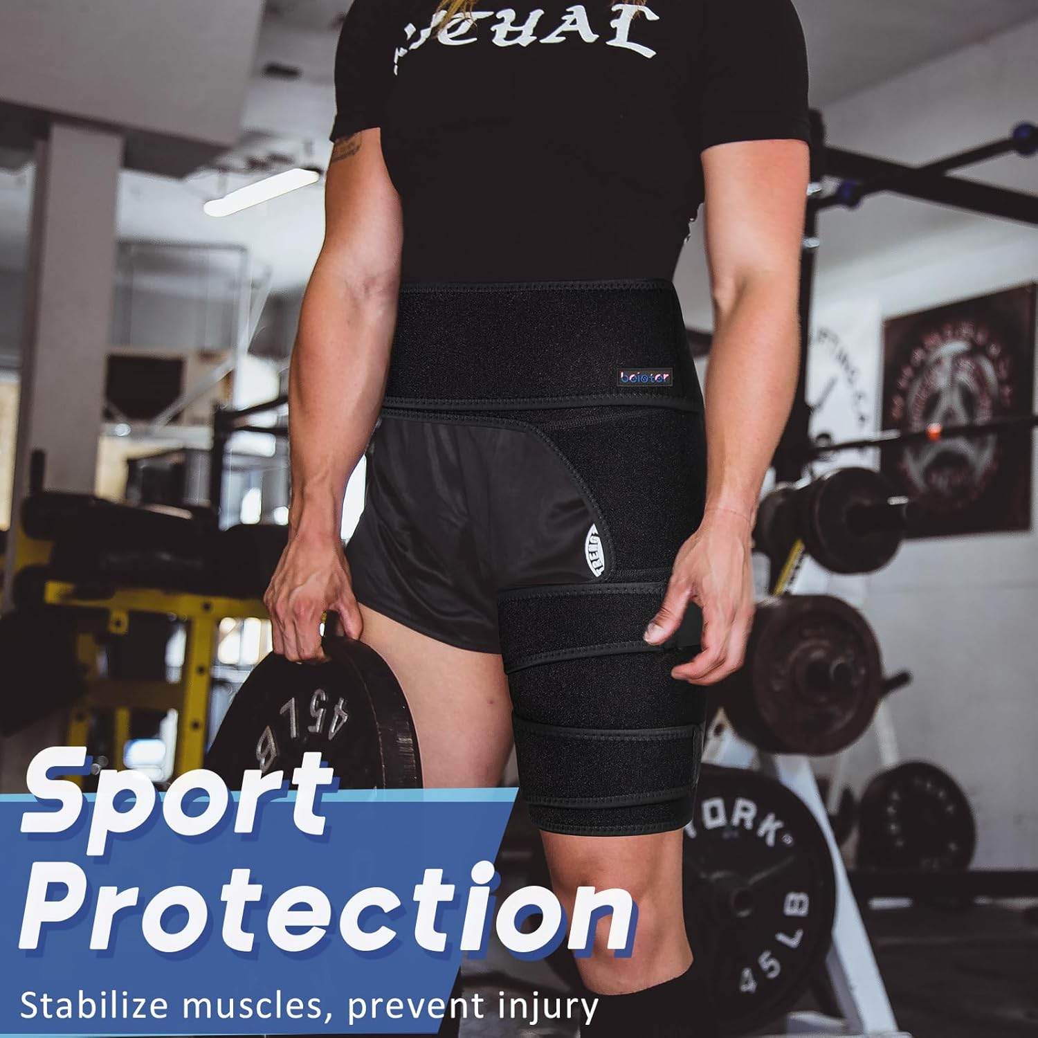 beister Men and Women Adjustable Hip Groin Stabilizer and Hip Brace for Sciatica Pain Relief, Thigh Leg Compression Support Wrap Sleeve for, Hip Joint Pain, Quad Hamstring Joints Recovery - My Store