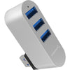 SABRENT Premium 3 Port Aluminum Mini USB 3.0 Hub [90°/180° Degree Rotatable] (HB-R3MC) - Silver