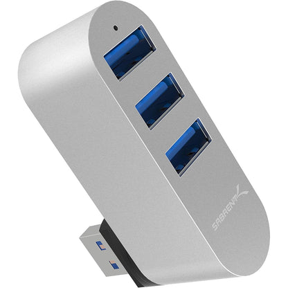 SABRENT Premium 3 Port Aluminum Mini USB 3.0 Hub [90°/180° Degree Rotatable] (HB-R3MC)
