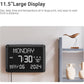 11.5” Digital Wall Clock with Date,Time,Week,Indoor Temperature,3 Alarms,5 Dimmer,2 USB Chargers,Battery Backup,Snooze,12/24H for Elderly,Parents,Impaired Vision,Dementia,Memory Loss,Office,Bedroom