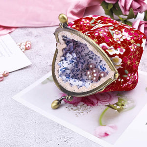 Oyachic Coin Purse,Floral Change Purse,Vintage Coin Pouch,Small Wallet with Kiss Lock Clasp for Women,Girls