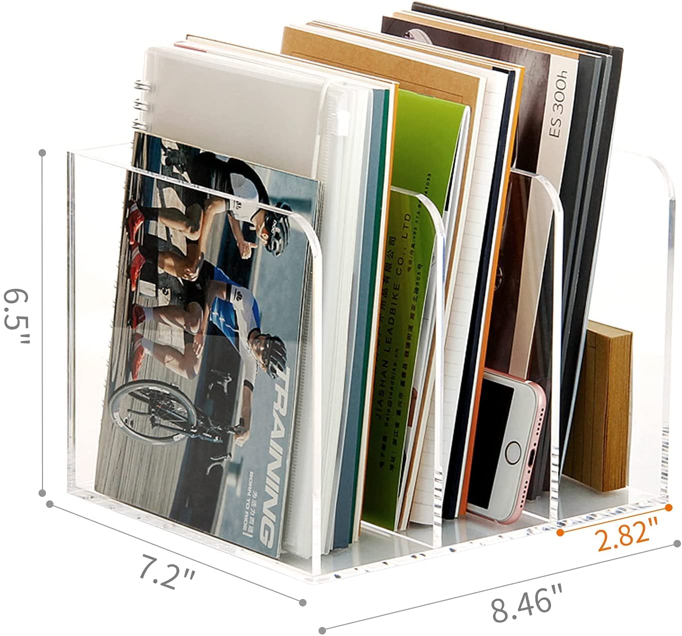 Buy now ROZO Magazine Holder, Clear Acrylic Desk File Organizer an Accessories, Office Organization and Storage 1 Pack (Clear 3V) at indiglob india