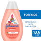 Johnson's Kids Curl-Defining, Frizz Control, Tear-Free Shampoo + Shea Butter, Paraben-, Sulfate- & Dye-Free, Hypoallergenic & Gentle for Kids Hair, 13.6 fl. oz