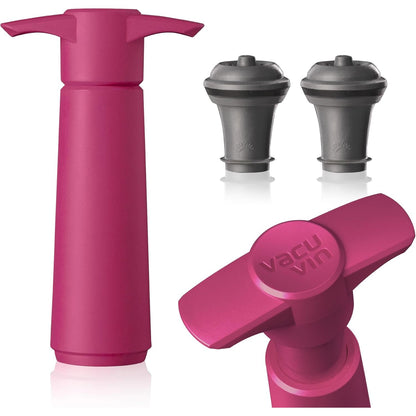 Vacu Vin Original Wine Saver with 2 Vacuum Bottle Stoppers – Black Wine Preserver Pump for Red or White Wine – Manual Air Remover System – Airtight Seal – Keep Wine Fresh Longer