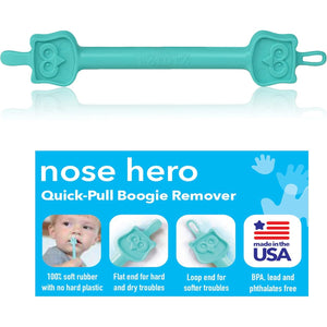 Eztotz Nose Hero - Baby Nose and Ear Cleaner Tool - Made in USA 100% Soft Flexible Rubber Infant Booger Picker - Essential Baby Care Products - Nasal Boogie Sucker Tool - Safe, BPA Free