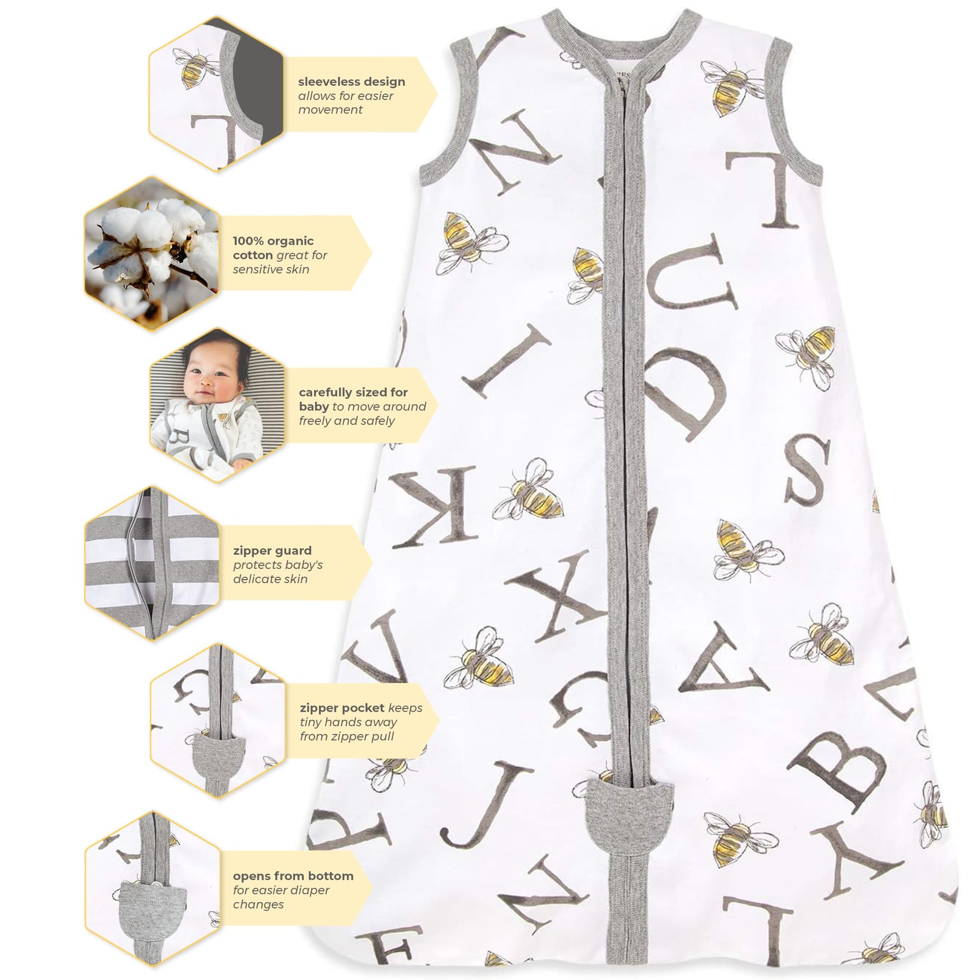 Buy now Burt's Bees Baby unisex-baby Beekeeper Wearable Blanket, 100% Organic Cotton, Swaddle Bag at indiglob india