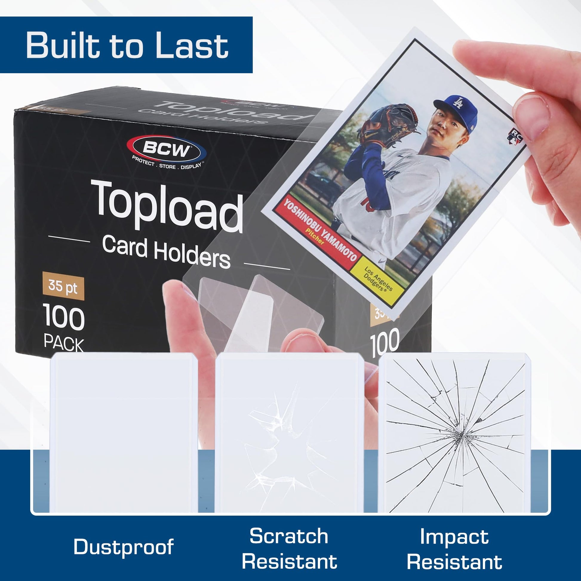 Buy now BCW 3x4 Standard Topload Card Holders | 100 Pack | Top Loaders for Cards | Rigid Card Protector | Fits Standard Size Cards Up to 20pt at indiglob india