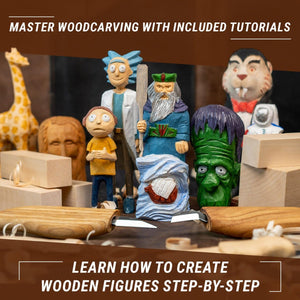 BeaverCraft Wood Carving Kit for Kids, Beginners S16 – Whittling Knives Sloyd, Chip Wood Carving Knife, Basswood Blocks for Carvers - Whittling Tools Set