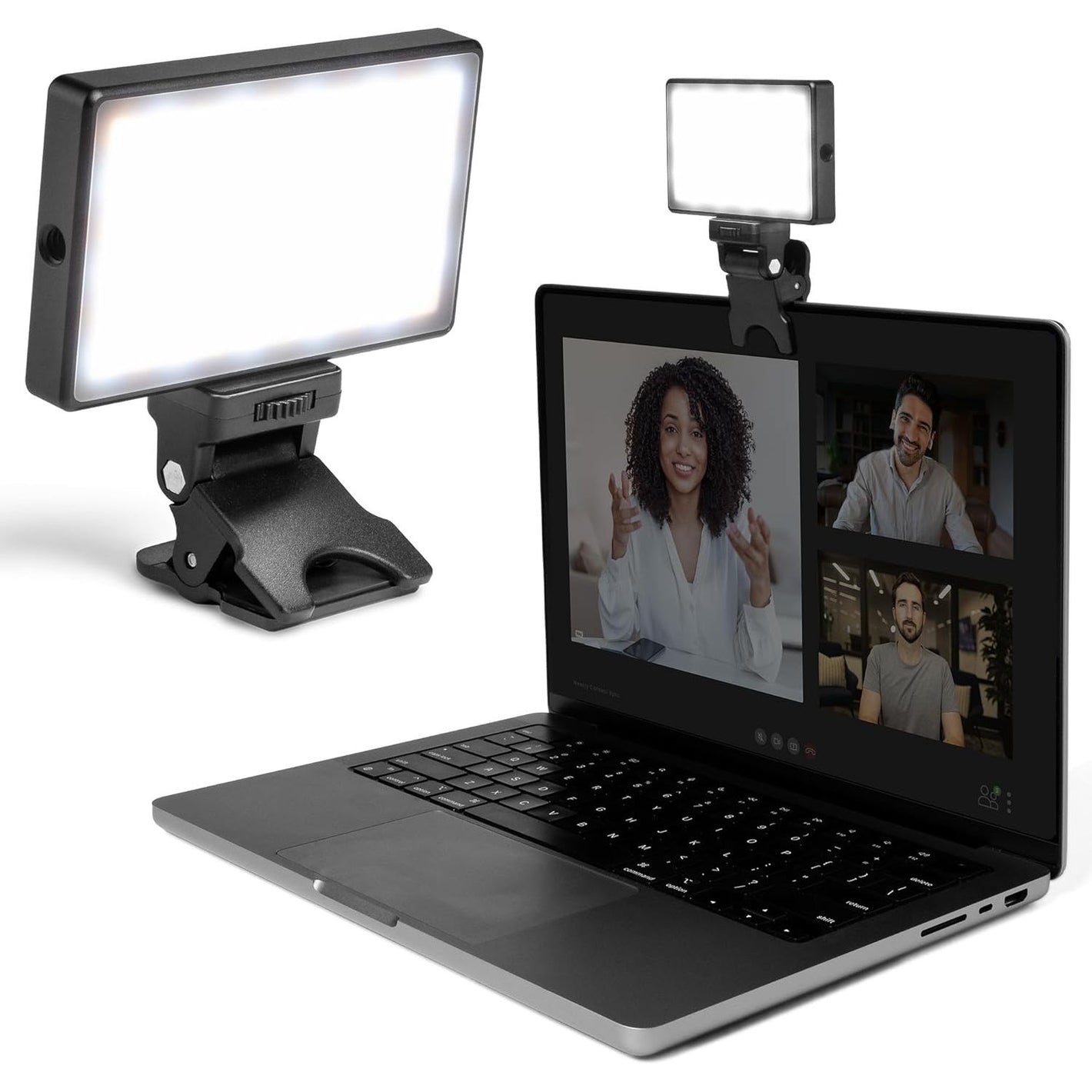 Lume Cube Video Conference Lighting Kit | Live Streaming, Video Conferencing, Remote Working | Lighting Accessory for Laptop, Adjustable Brightness and Color Temperature, Computer Mount Included