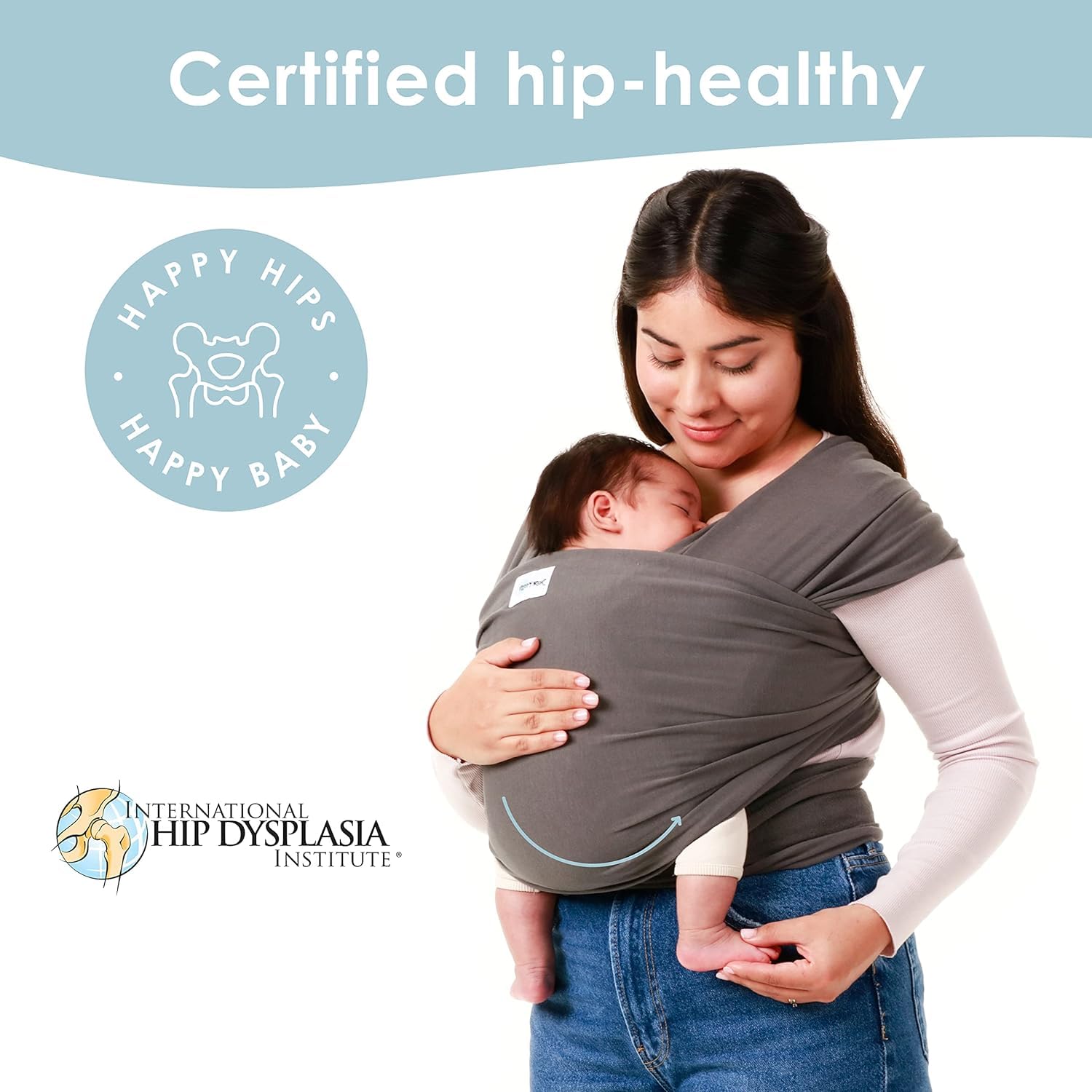 Buy now Sleepy Wrap Stretchy Ergonomic Baby Carrier Sling for Newborns to Toddlers - Hands-Free Lightweight Baby Wrap 7-35 lbs (Dark Gray) at indiglob india