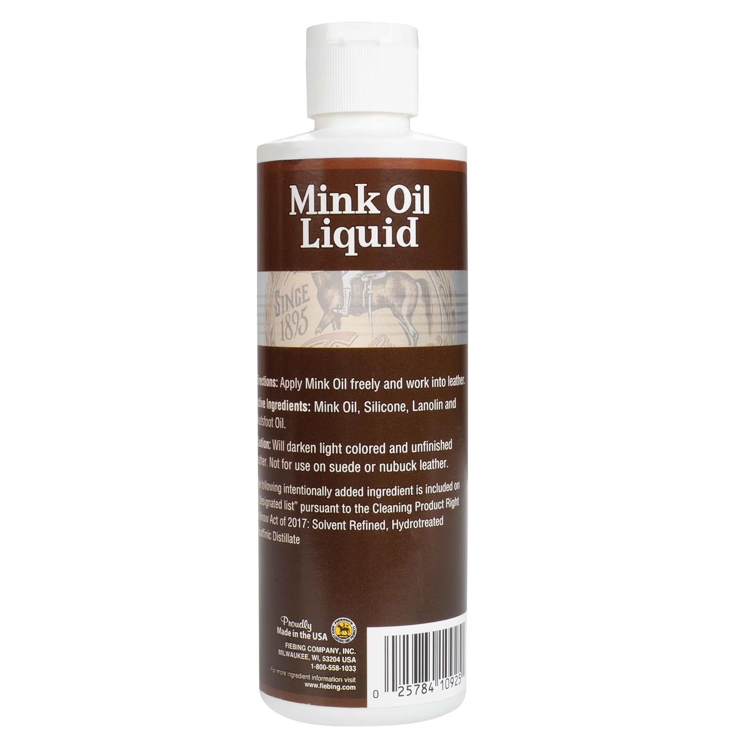 Buy now Fiebing's Liquid Mink Oil for Leather Boots (8 fl oz) - Leather Cleaner & Conditioner - Waterproof, Preserve, Soften All Smooth Leathercraft & Vinyl - Prevents Salt Stains - Use On Couch, Shoe, Purse at indiglob india
