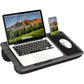 LAPGEAR Home Office Lap Desk with Device Ledge, Mouse Pad, and Phone Holder - Silver Carbon - Fits up to 15.6 Inch Laptops - Style No. 91585