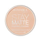 Rimmel London Stay Matte - 001 Transparent - Pressed Powder, Lightweight, High Coverage, Shine Control, 0.49oz