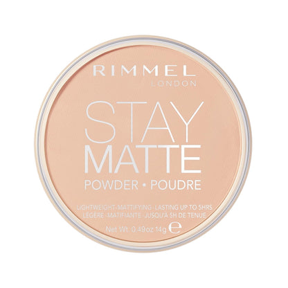 Rimmel London Stay Matte - 003 Natural - Pressed Powder, Lightweight, High Coverage, Shine Control, 0.49oz