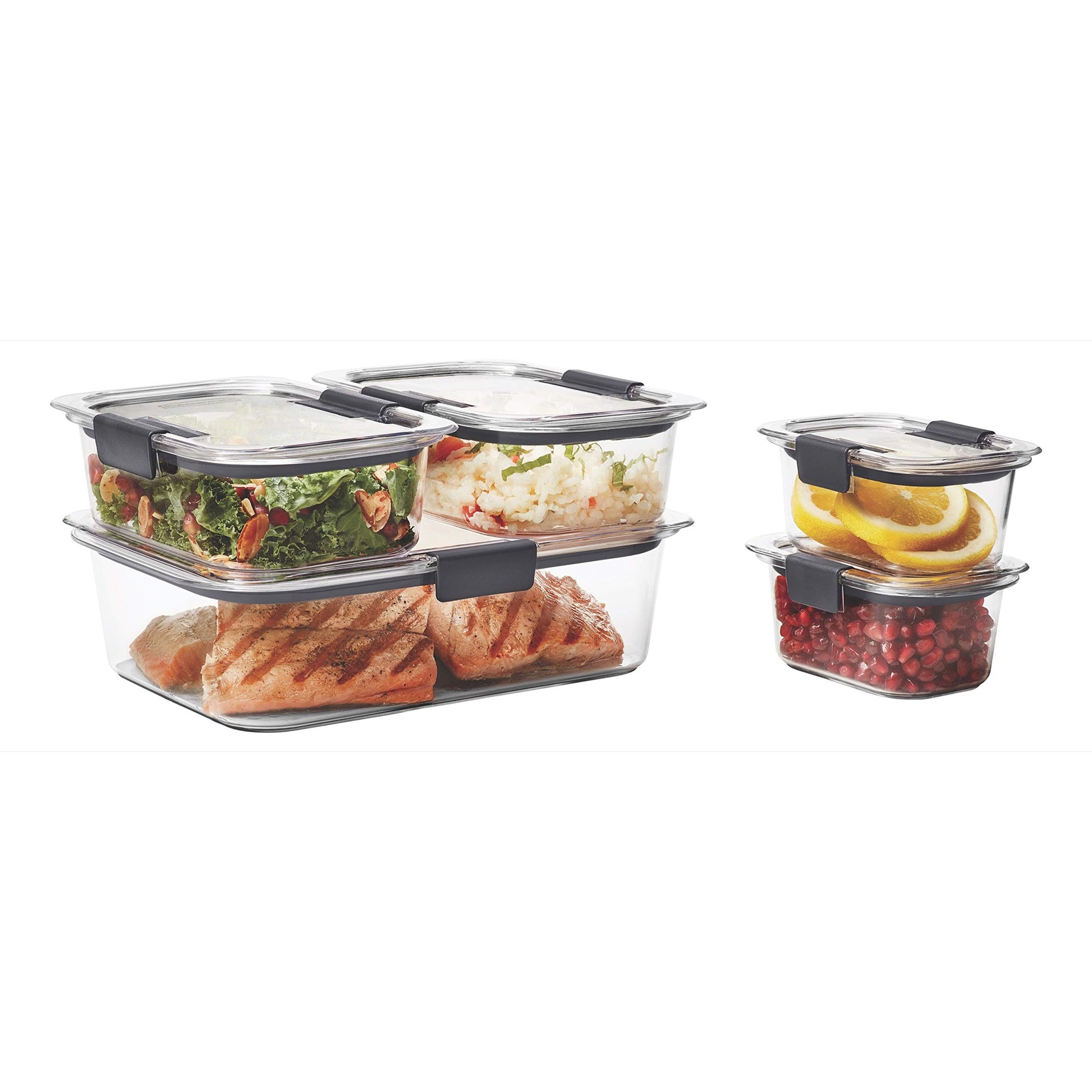 Buy now Rubbermaid Brilliance Food Storage Containers, Set of 5 (10 Pieces), BPA-Free, Leak-Proof, Clear at indiglob india
