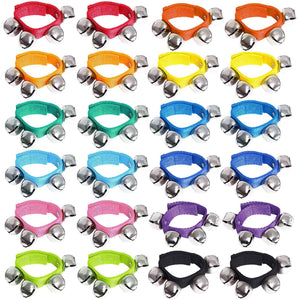 Augshy Jingle Bells, 24 Pcs Wrist Band Jingle Bells, 12 Musical Instruments Gift for Kids