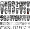 Extra Large waterproof Temporary Tattoos 8 Sheets Full Arm Fake Tattoos and 8 Sheets Half Arm Tattoo Stickers for Men and Women (22.83"X7.1") - Chicano