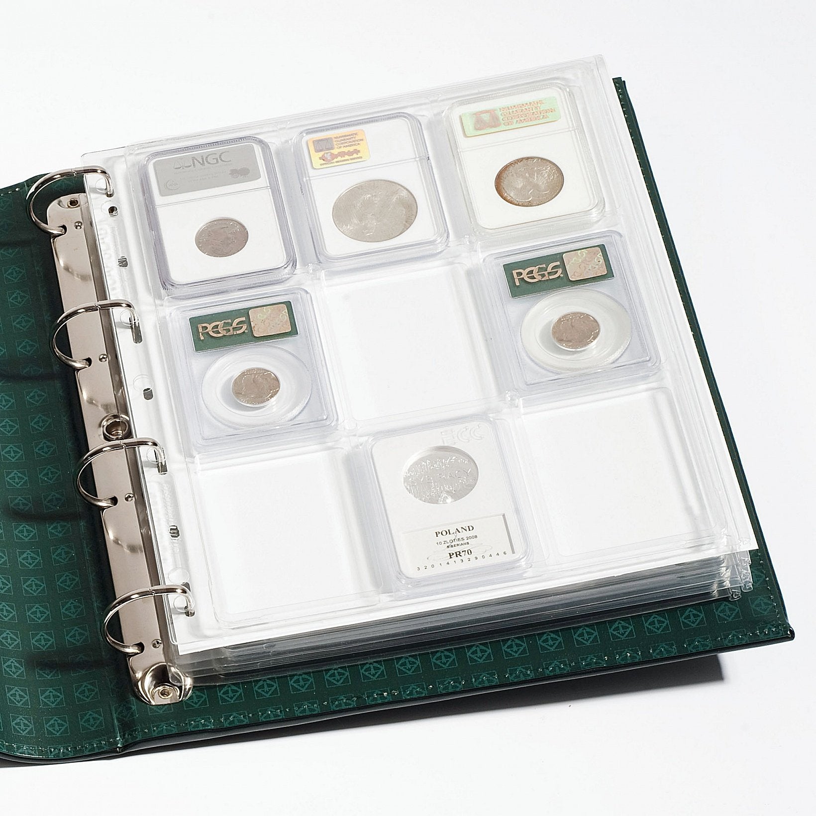 Buy now Lighthouse ENCAP Album Pages for Certified or Certified Style Coin Slab Holders PCGS, NGC, ANACS, Premier, Little Bear Elite - Pack of 2 at indiglob india