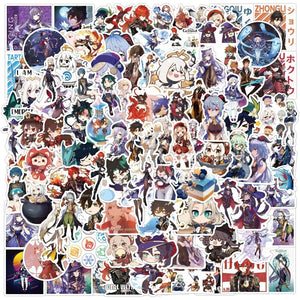 Genshin Impact Stickers[100pcs] Waterproof for Decal Laptop Water Bottle Car Cup Computer Guitar Skateboard Luggage Bike Bumper Kid/Teen Gift(Genshin Impact Stickers)