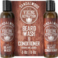 Viking Revolution Beard Wash & Beard Conditioner Set w/Argan & Jojoba Oils - Softens & Strengthens - Natural Beard Shampoo w/Beard Oil Sandalwood (5oz)