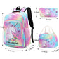 BTOOP Girls Backpack Kids Boys Elementary Bookbag Girly School Bag with Insulated Lunch Tote and Pencil Pouch