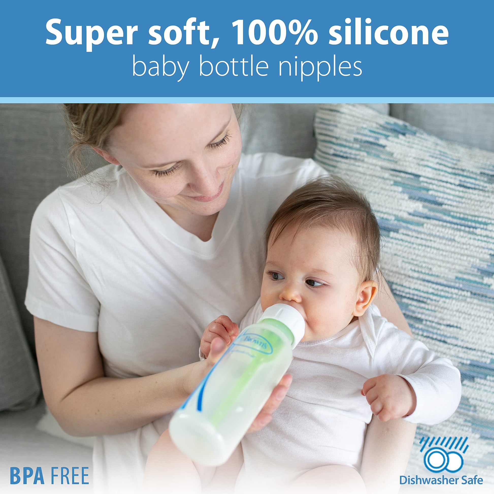 Buy now Dr. Brown’s Natural Flow Y-Cut Narrow Baby Bottle Silicone Nipple, Ideal for Thicker Liquids, 9m+, 100% Silicone Bottle Nipple, 6 Count at indiglob india